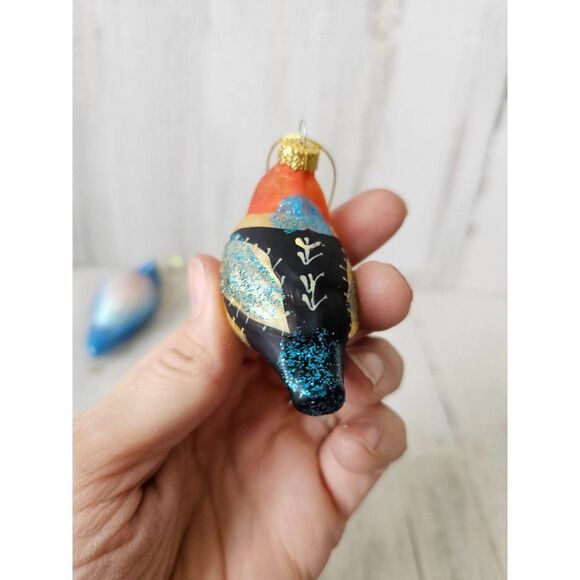 Glass bluebird ornament quail Xmas tree set lot unique - Picture 13 of 15